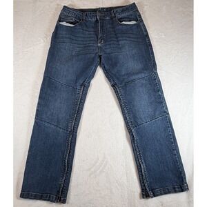 No Limbits Jeans Mens 36x30 Blue Dark Wash Denim Stretch Hidden Zippers